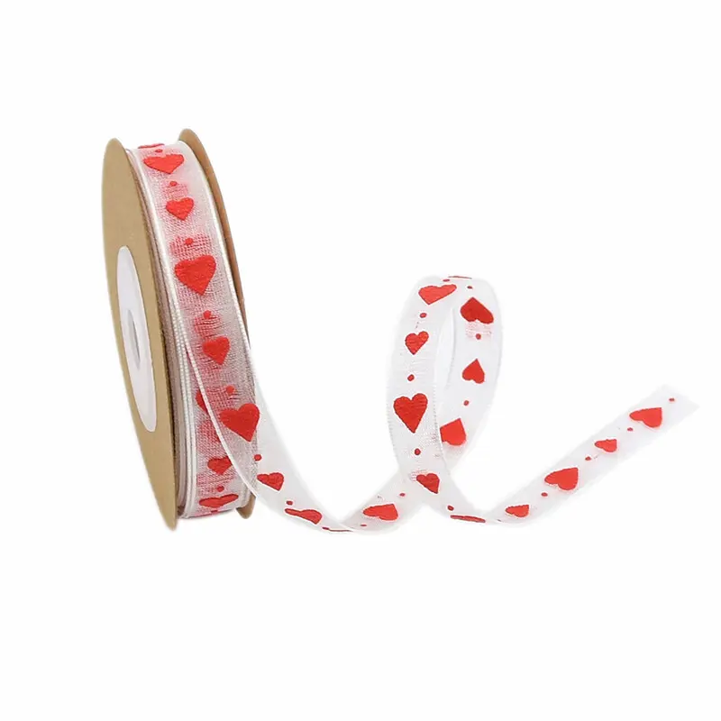 Love Printed Ribbon Wedding Tanabata Gift Wrap Rope Valentine's Day Red Jacquard Ribbon DIY Handmade Ribbon