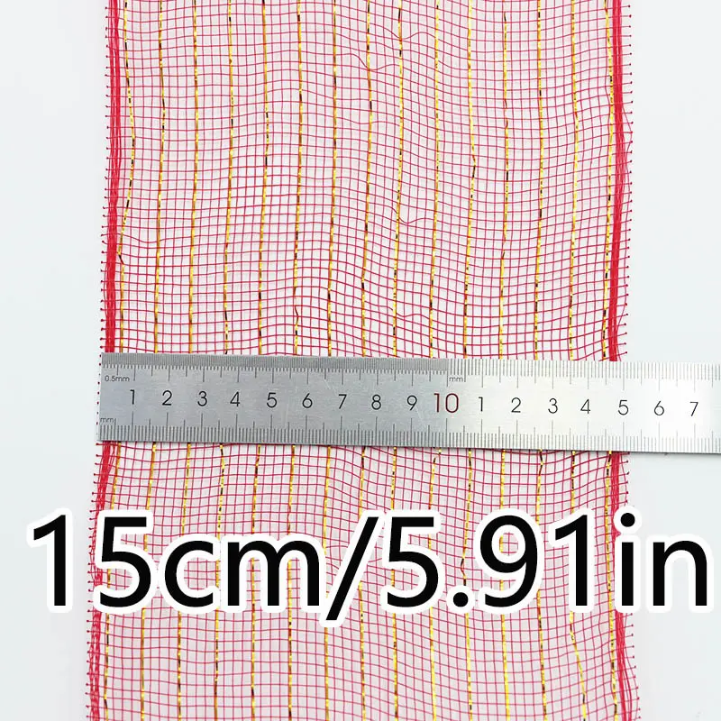 (10 Yards/roll)15cm Holiday Celebration Ribbon Christmas Tree Decoration Hollow Mesh Design Matched Room Decorations Gift Box