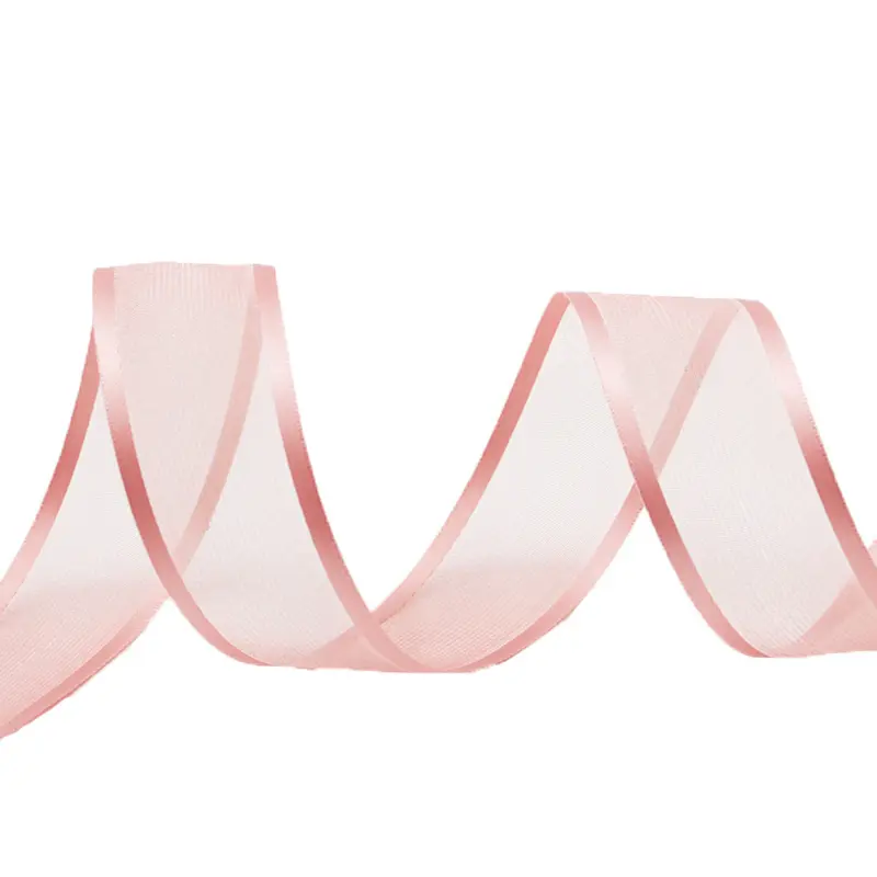 (5Meter/pack) 2.5cm Wide Edge Ribbon Organza Ribbons Christmas Hair Bows Gift Box Craft Fast Delivery Handmade