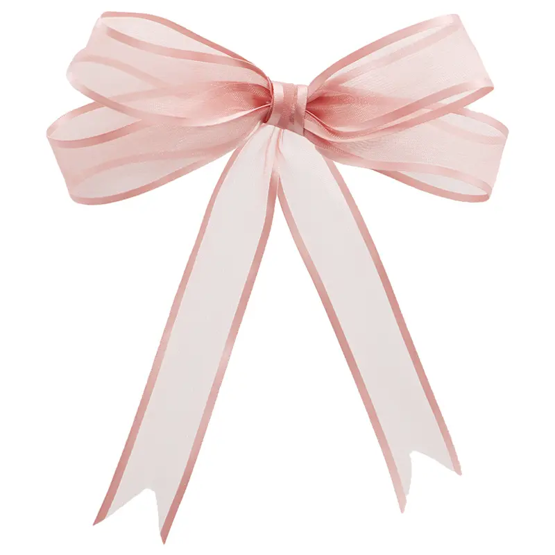 (5Meter/pack) 2.5cm Wide Edge Ribbon Organza Ribbons Christmas Hair Bows Gift Box Craft Fast Delivery Handmade
