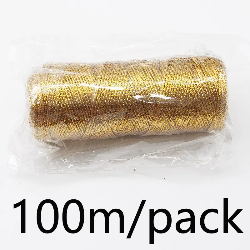 (100 meters/roll)1mm hollow gold wire 16 strand line packaging gift box decoration small pendant tie festive New Year ribbon DIY