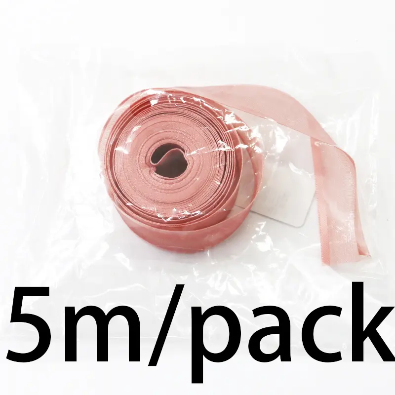 (5Meter/pack) 2.5cm Wide Edge Ribbon Organza Ribbons Christmas Hair Bows Gift Box Craft Fast Delivery Handmade