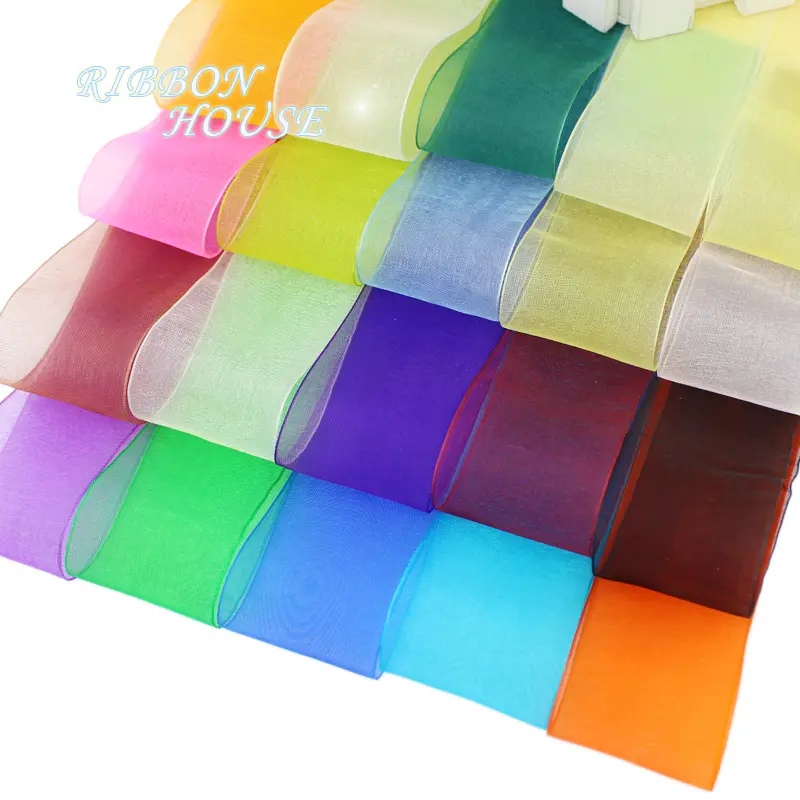 (50 yards/roll) Organza Ribbon gift wrapping decoration Christmas ribbons (12/15/20/25/40/50mm)