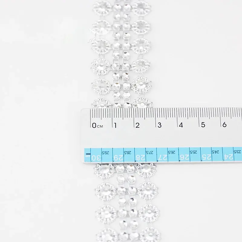 （5yards/lot）Hollow gold and silver plum blossoms drill plastic handmade material double row mesh drill hollow