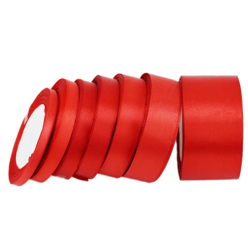 （10/12/15/20/25/40/50mm）Red Ribbon Gift Packaging Holiday Celebration Decoration Christmas Ribbons Wholesale