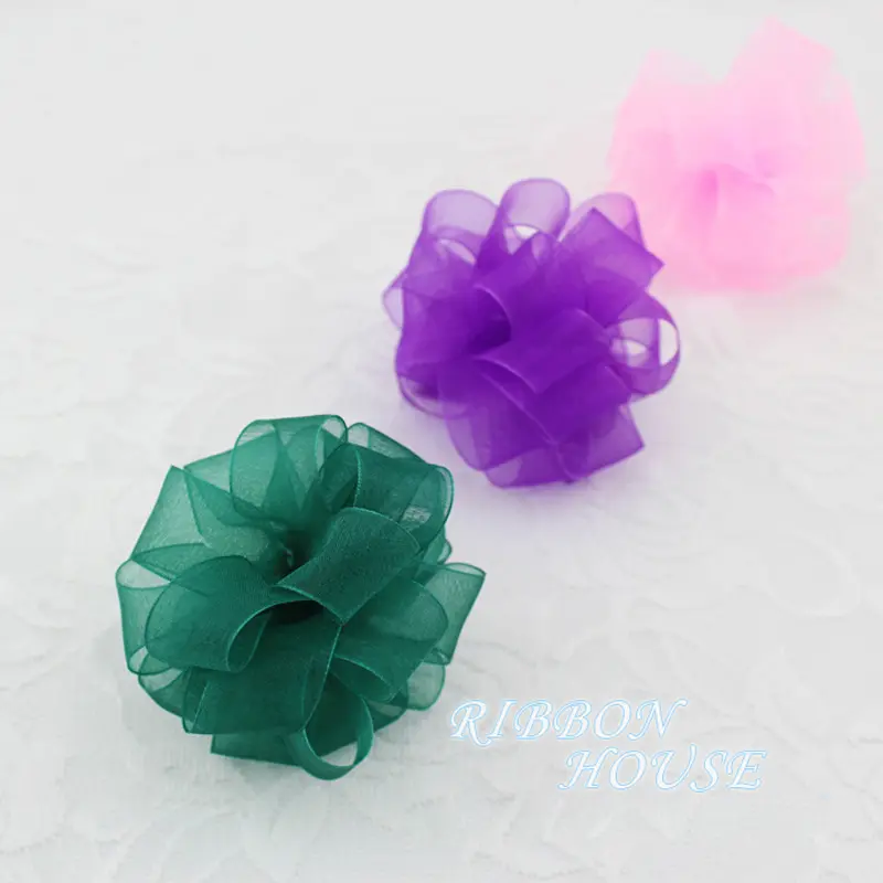 (50 Yards/roll) 1" (25mm) Organza Ribbon Hair Accessories Clothing Jewelry Gift Packaging Decoration Festival Ribbons