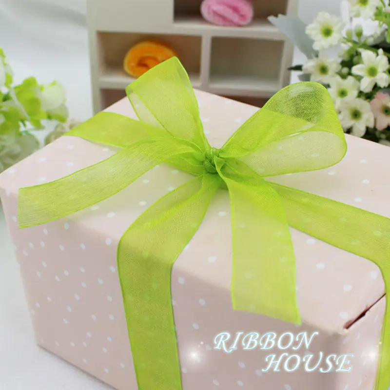 (50 Yards/roll) 1" (25mm) Organza Ribbon Hair Accessories Clothing Jewelry Gift Packaging Decoration Festival Ribbons