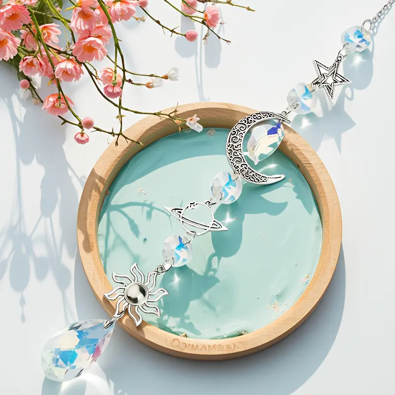(1pcs)37cm Crystal Wind Chimes Sunshine Catchers Courtyard Decorations Hanging Decorations Hollowed Out Crafts Holiday
