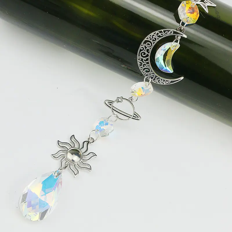 (1pcs)37cm Crystal Wind Chimes Sunshine Catchers Courtyard Decorations Hanging Decorations Hollowed Out Crafts Holiday