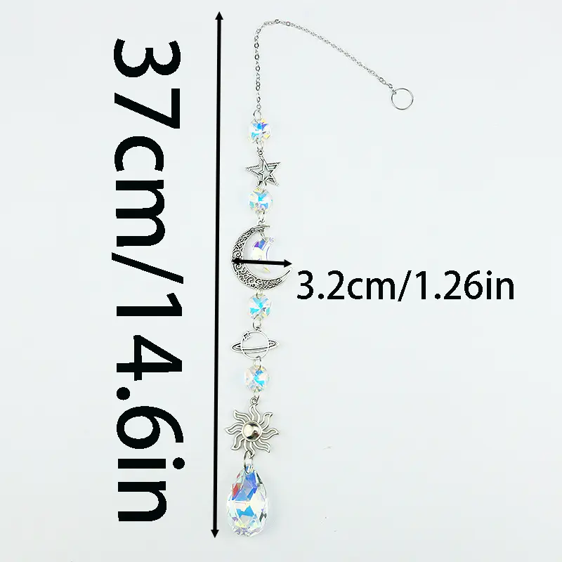 (1pcs)37cm Crystal Wind Chimes Sunshine Catchers Courtyard Decorations Hanging Decorations Hollowed Out Crafts Holiday