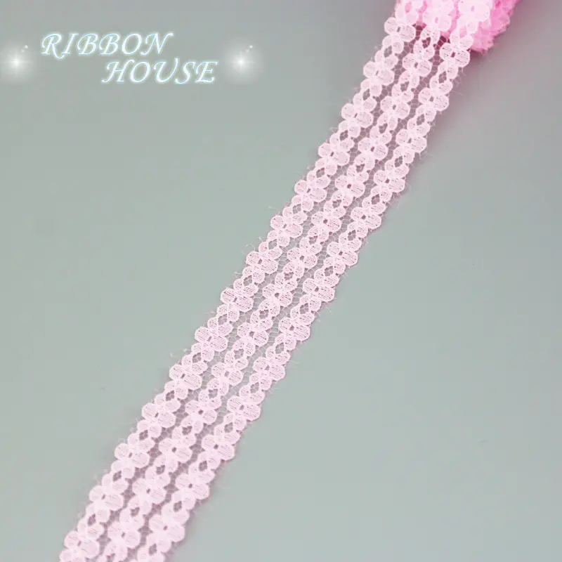 (10 yards/roll) Pink color lace fabric ribbon decoration gift wrapping material