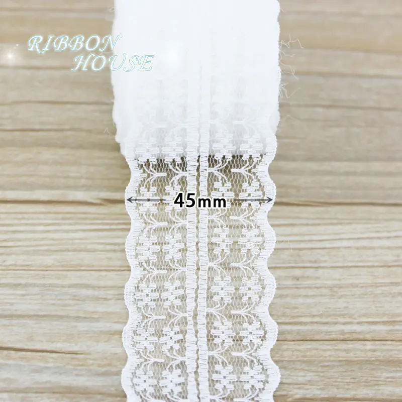 (5 yards/roll) 45mm White Lace fabric Webbing Decoration gift packing Material