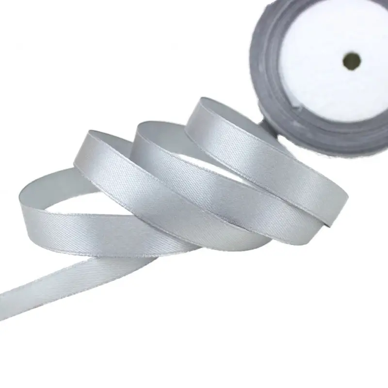 Grey Satin Ribbon Wholesale Gift Wrapping Christmas ribbons