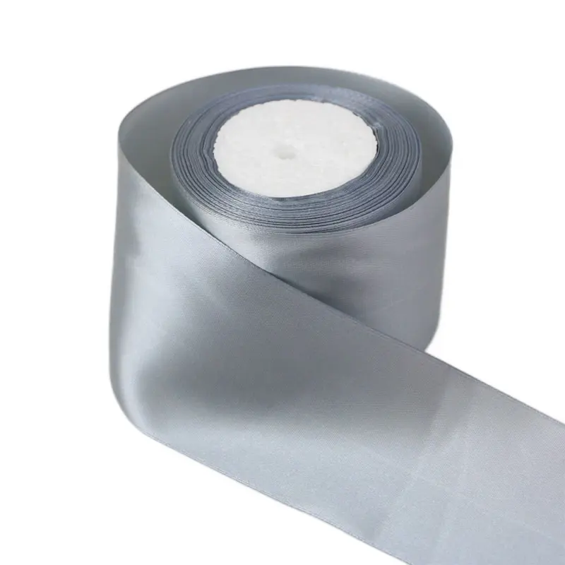 Grey Satin Ribbon Wholesale Gift Wrapping Christmas ribbons