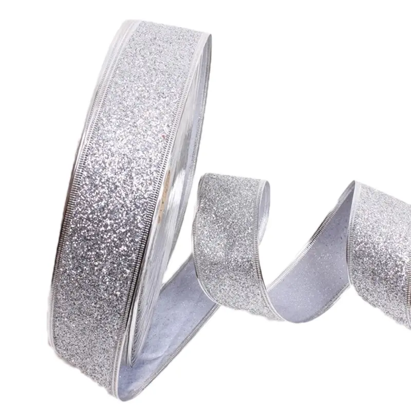 (2m/roll) 50mm Shiny Gold Powder Ribbon Holiday Decoration Gift Packaging Foldable Handmade DIY Crafts Production