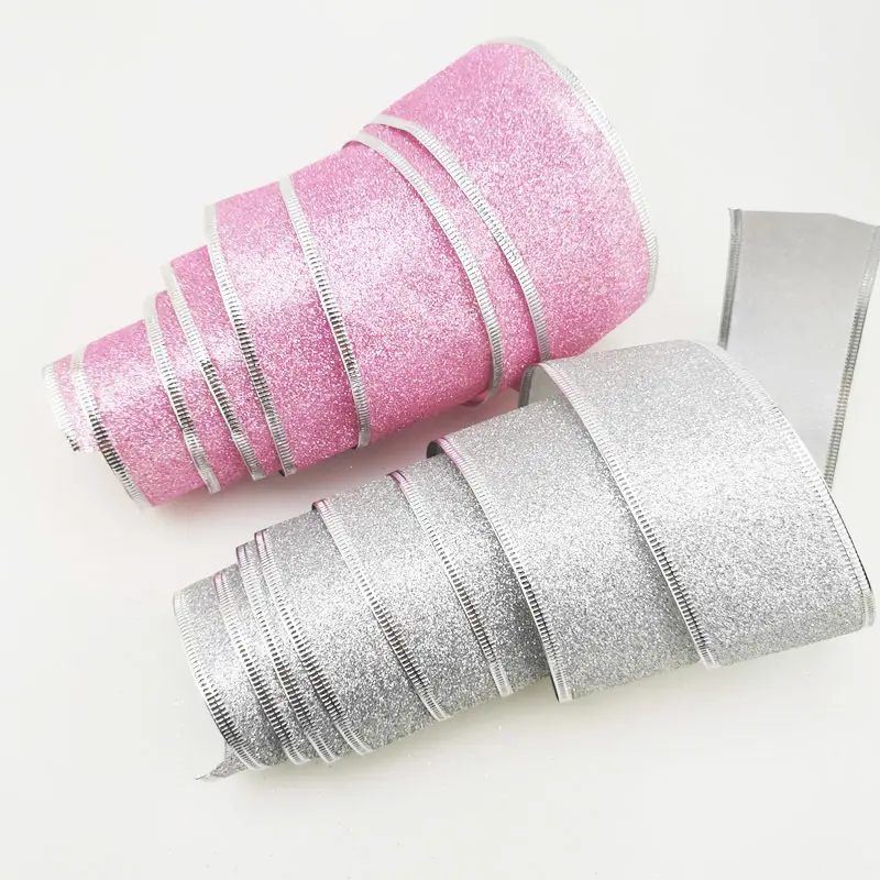(2m/roll) 50mm Shiny Gold Powder Ribbon Holiday Decoration Gift Packaging Foldable Handmade DIY Crafts Production