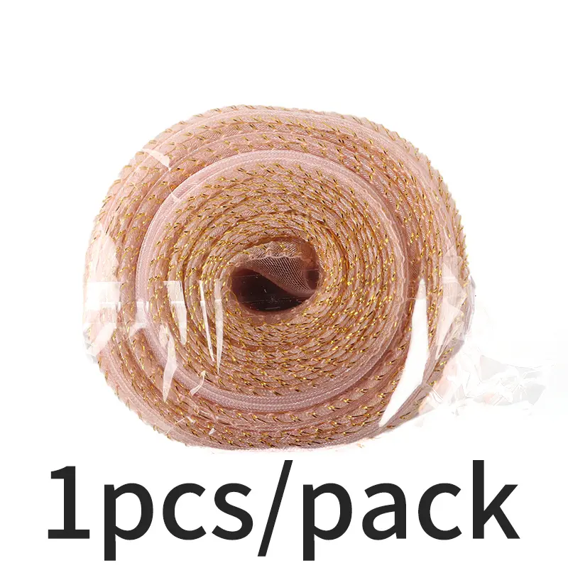 (10 Yards/pack) 4cm Gold Edged Fishtail Ribbon Organza Fresh Flower Tie Ribbons Cake Decoration Gift Box Packaging Bow DIY Lace