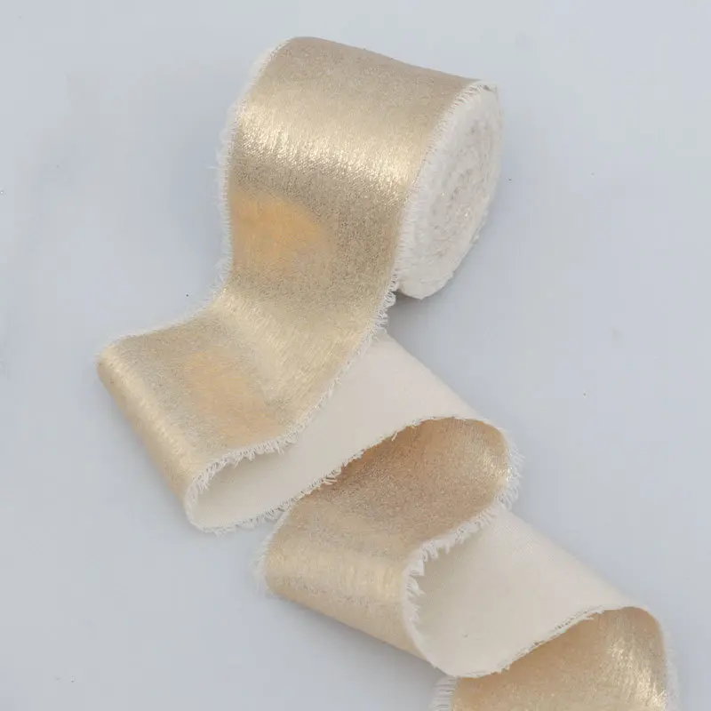 (5 Meters/roll) 40mm Hot Stamping Plush Chiffon Ribbon Gift Packaging Wedding Festival Party Decoration Crafts Production Retro