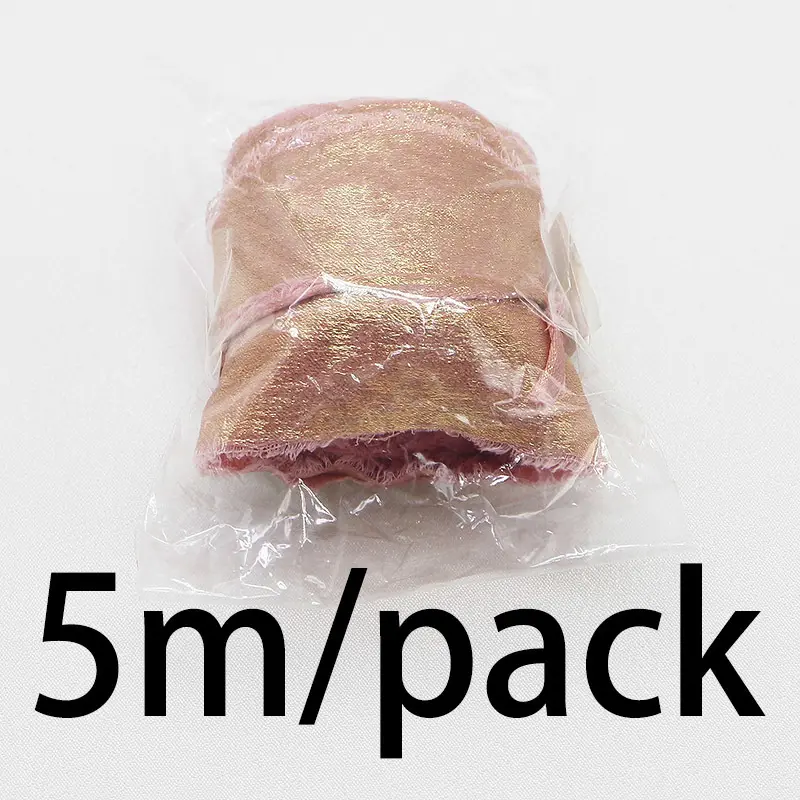 (5 Meters/roll) 40mm Hot Stamping Plush Chiffon Ribbon Gift Packaging Wedding Festival Party Decoration Crafts Production Retro