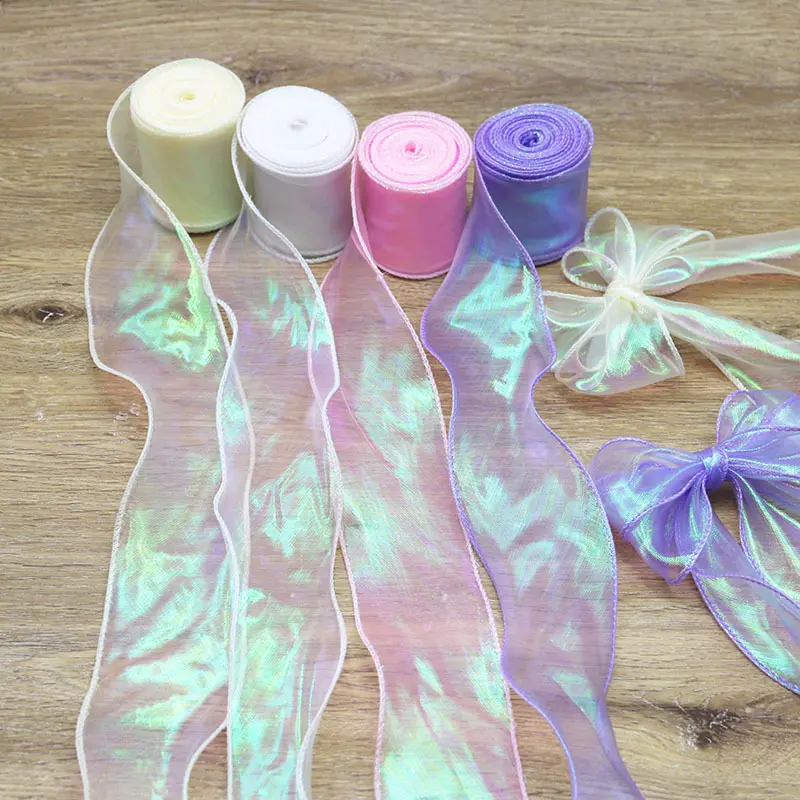 (10 Yards/pack) 6cm Colorful Fish Tail Yarn Organza Ribbon Packaging Gift Box Lolita Hair Accessories Lamp Home Decoration Lace
