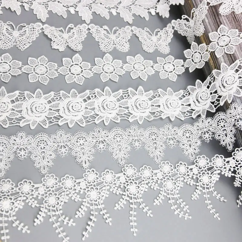 (1 yards/lot) white Handmade  lace lace jewelry patchwork material  lace ribbon DIY sewing garment accessories