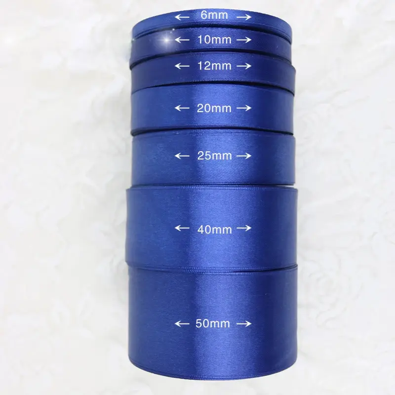 Deep Blue Satin Ribbon Wholesale Gift Wrapping Christmas ribbons