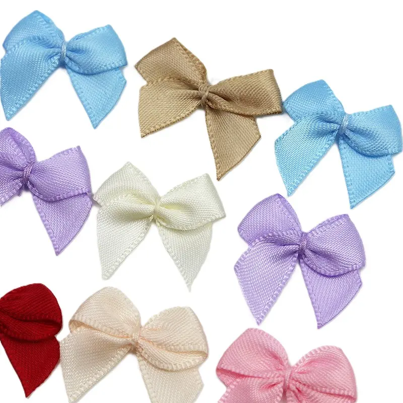 (50pcs/pack) 25mm Mix Small Size Satin Ribbon Bow handmade Christmas Party Decoration Gift box packaging Tie DIY
