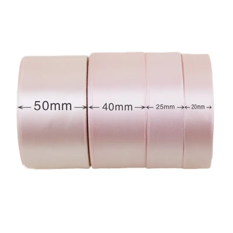 (25 yards/roll) Light Pink Single Face Satin Ribbon Wholesale Gift Wrapping Christmas ribbons