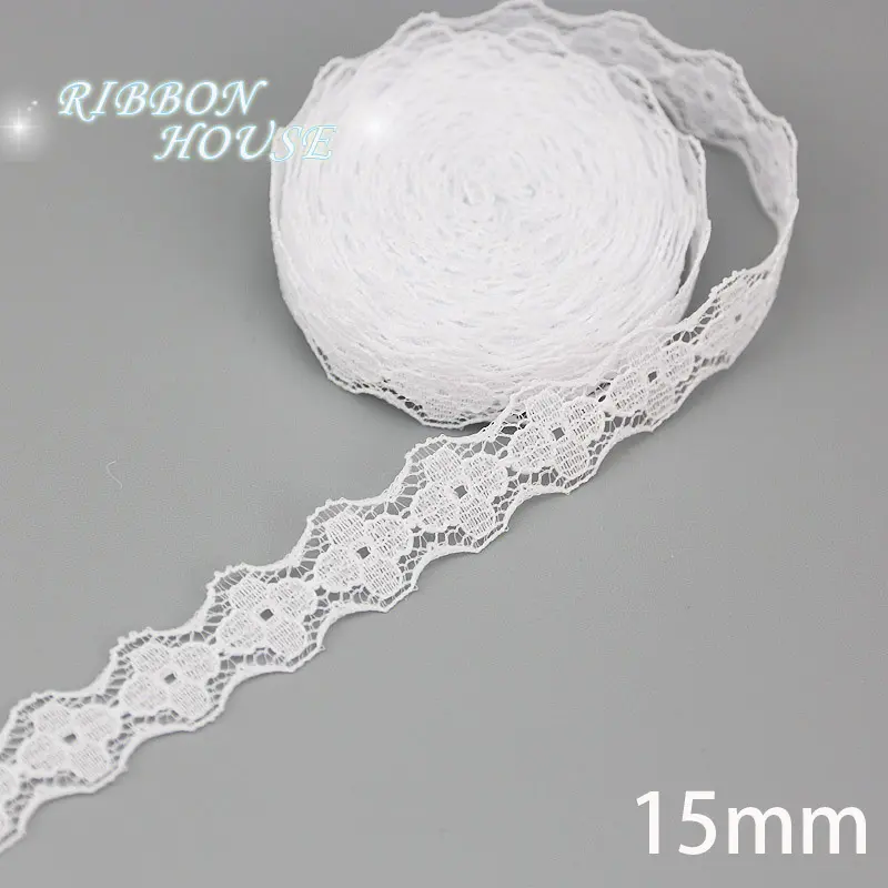 (5 yards/roll) white Lace fabric Webbing Decoration Lovely gift packing polyester Material