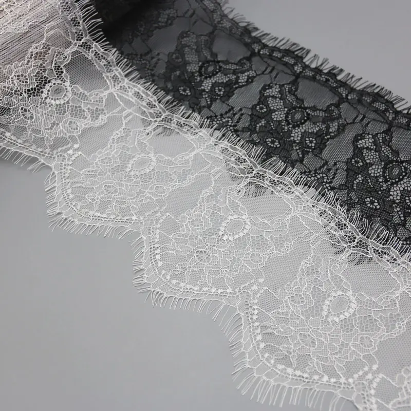 (3 meters/lot) 14cm White Black lace fabric Webbing Clothing Accessories lace material Handmade