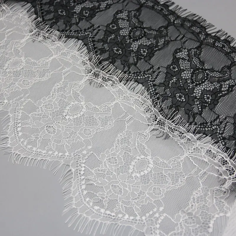 (3 meters/lot) 14cm White Black lace fabric Webbing Clothing Accessories lace material Handmade