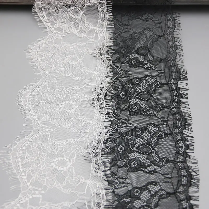 (3 meters/lot) 14cm White Black lace fabric Webbing Clothing Accessories lace material Handmade