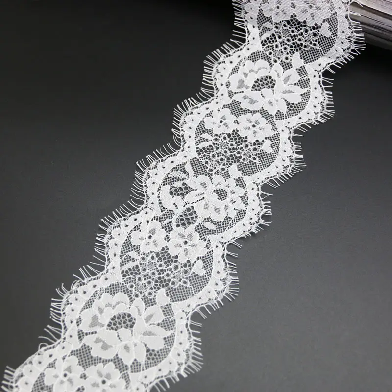 (3 meters/lot) 8cm White lace fabric Sewing Garment Ribbon Wedding Dress Fabric