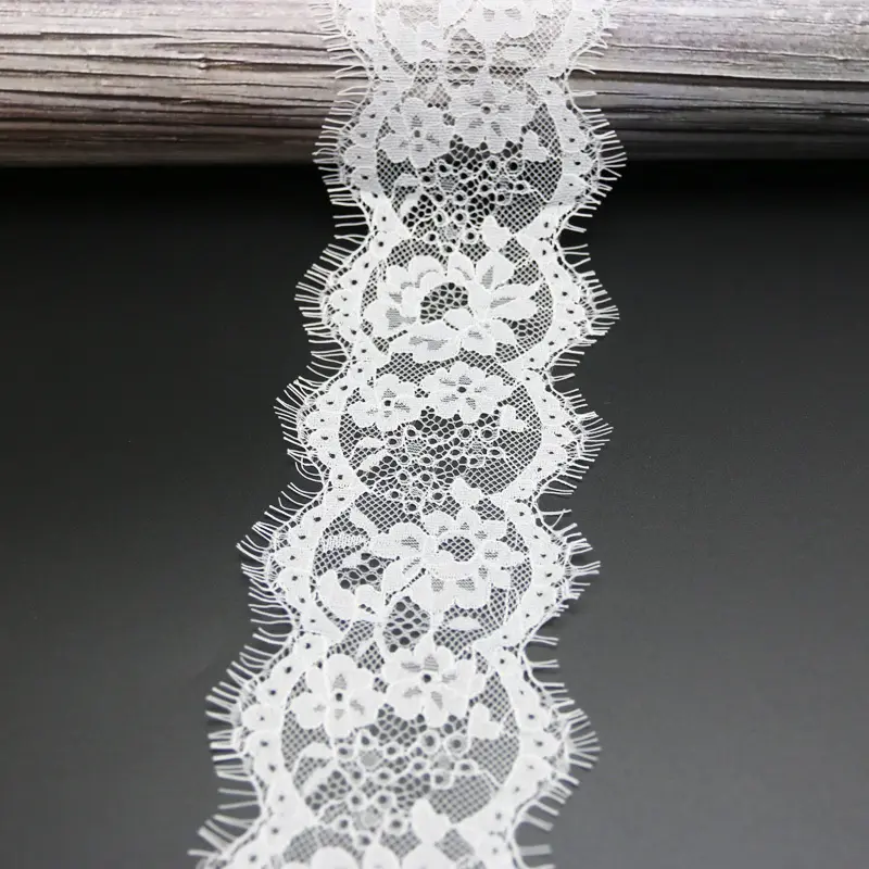 (3 meters/lot) 8cm White lace fabric Sewing Garment Ribbon Wedding Dress Fabric