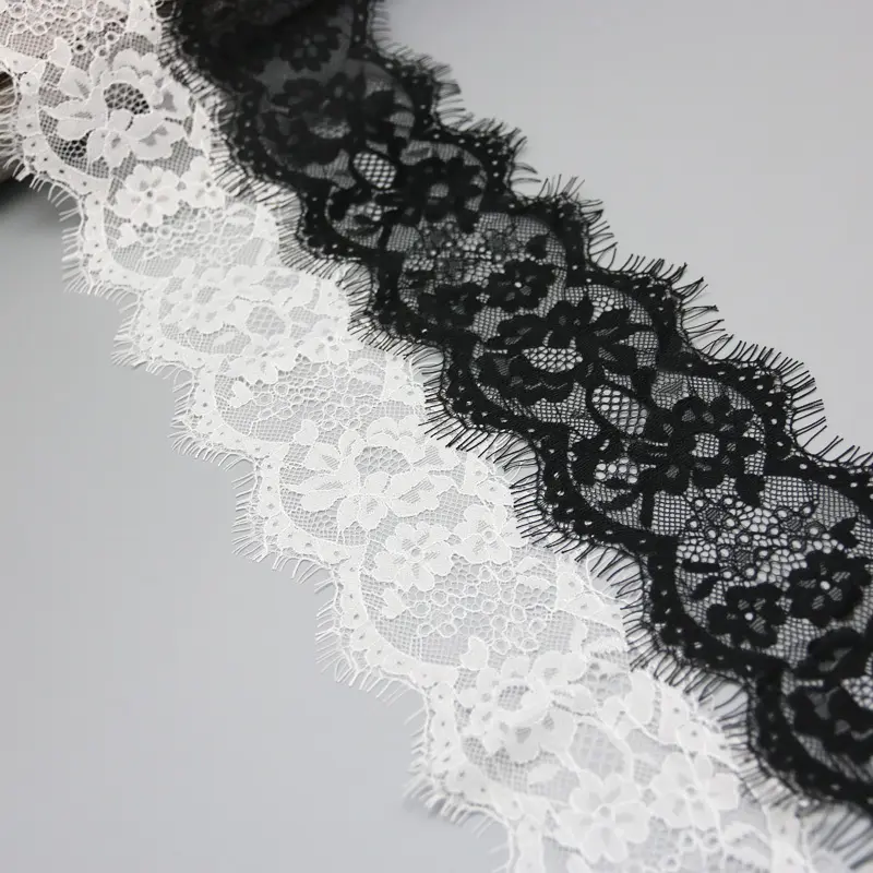 (3 meters/lot) 8cm White lace fabric Sewing Garment Ribbon Wedding Dress Fabric
