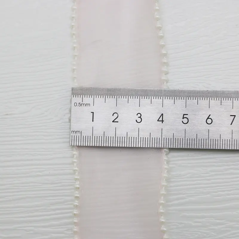 (5yards/roll)40mm Pearl Edge Wave Organza Ribbon  Lace Children Hair Accessories Lolita Bow Handmade Decorative Gift Box Wedding