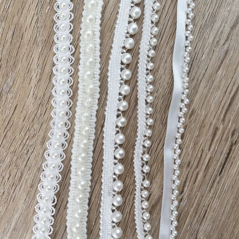(1 Yard/roll) Pearl Gift Wrapping Lace Fabric Family Handmade Hairpin DIY Making Clothing Bag Accessories Decoration