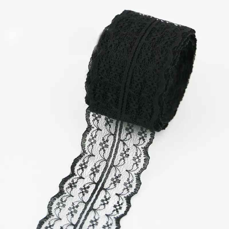(10 yards/roll) Black lace fabric  ribbon Webbing Decoration Lovely gift packing Material