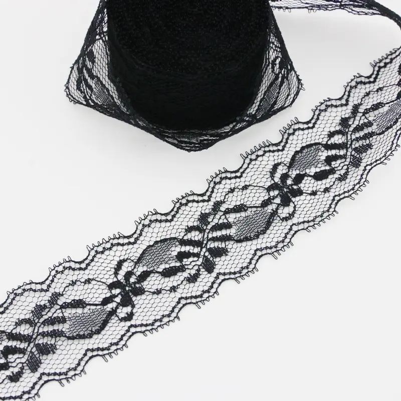 (10 yards/roll) Black lace fabric  ribbon Webbing Decoration Lovely gift packing Material