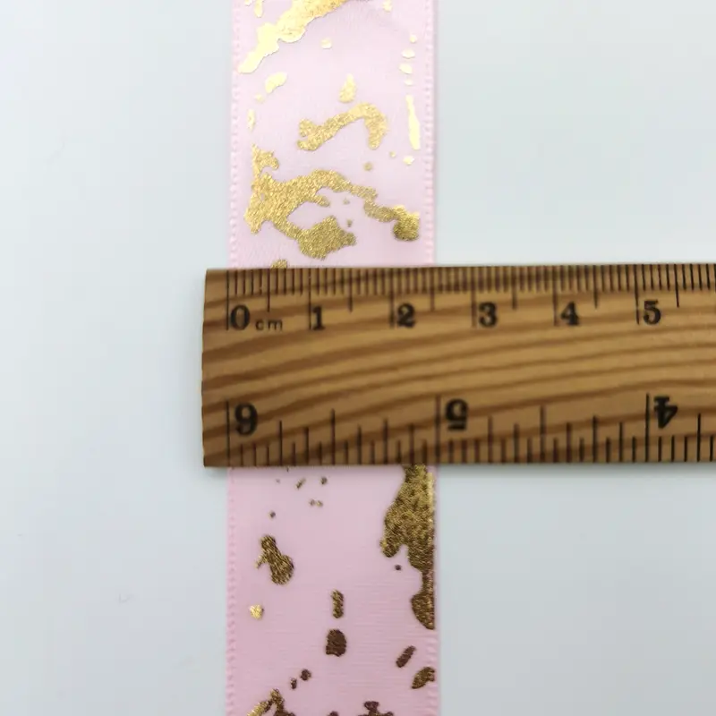 (10Yards/roll) 25mm Marble Crack Satin Ribbon Gold Foil Printed Ribbons Gift Packaging Christmas Wedding Home Sewing Decoration