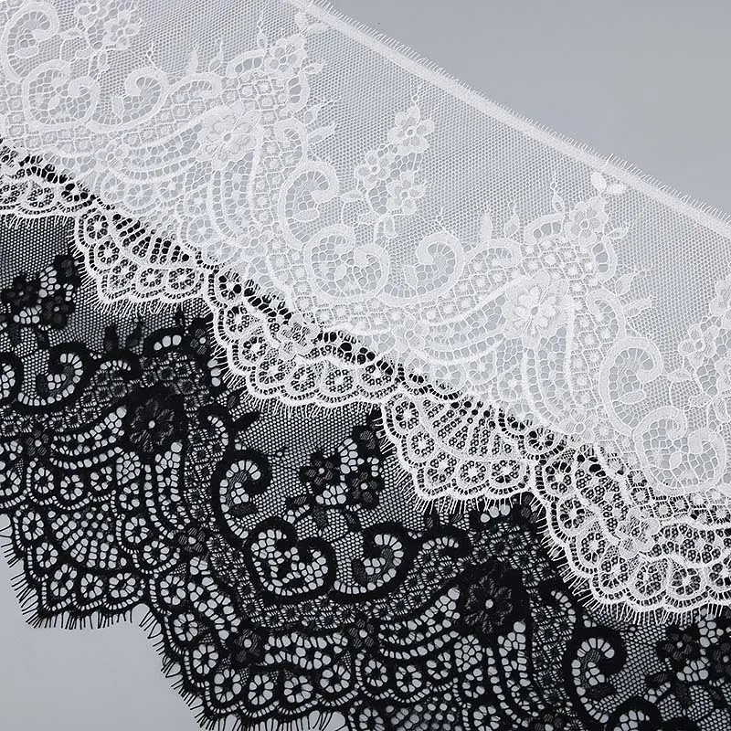 (3Meters/batch) 20cm Handmade Eyelash Lace Fabric Decoration Sewing Clothing Wedding Embroidery Home Embroidery Soft French Lace