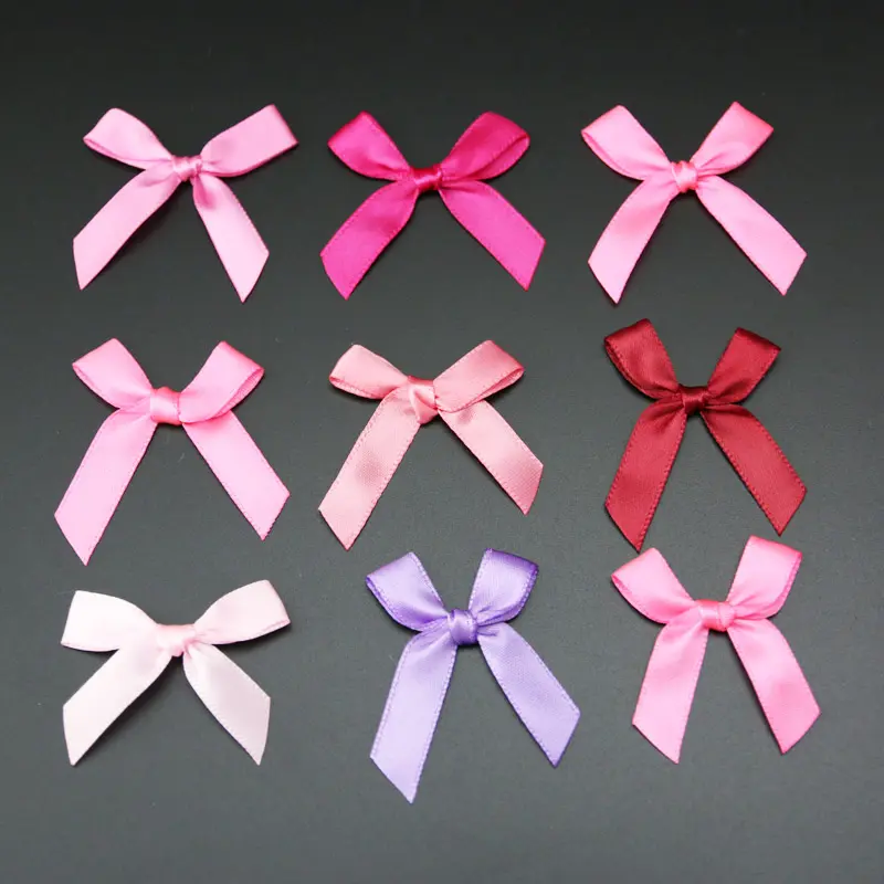 (200 pcs/pack) 4cm*4cm Satin Ribbon Bows DIY Craft Christmas Party Decor Gift Packing Bowknots Sewing Headwear Materials