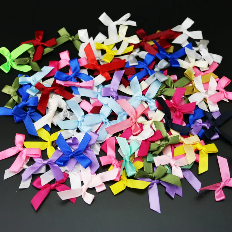 (200 pcs/pack) 4cm*4cm Satin Ribbon Bows DIY Craft Christmas Party Decor Gift Packing Bowknots Sewing Headwear Materials