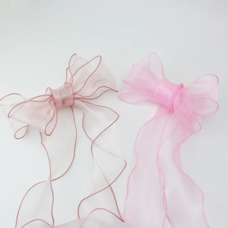 50mm Wave Silk Organza ribbon Bow material for hair ornament gift wrapping decoration lace ribbons