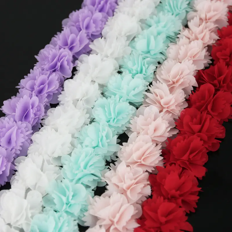 (1 meter) Chiffon Lace Fabric Ribbon Decoration Flower Clothing Accessories Gift Ribbon Crafts Nonwoven Foundation Lace