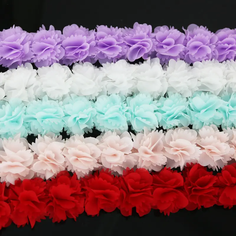 (1 meter) Chiffon Lace Fabric Ribbon Decoration Flower Clothing Accessories Gift Ribbon Crafts Nonwoven Foundation Lace