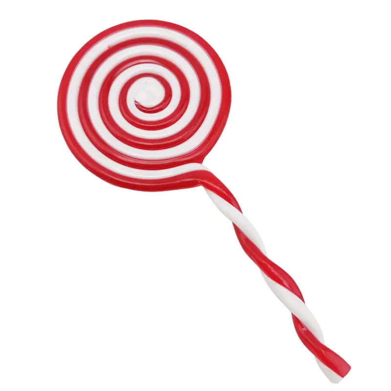 16cm Longth Simulation Cartoon Candy Simulation Red And White Plastic Lollipop Merry Christmas Tree Home Decorations New Year