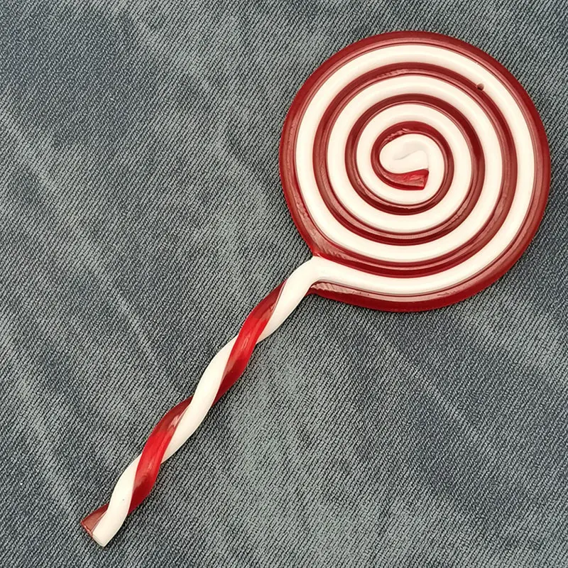 16cm Longth Simulation Cartoon Candy Simulation Red And White Plastic Lollipop Merry Christmas Tree Home Decorations New Year