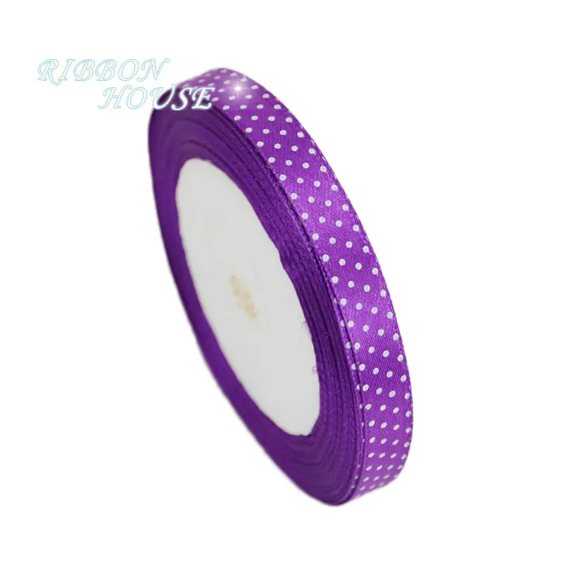 (25 yards/roll) 10mm dots printed cartoon satin ribbon gift wrap decoration ribbons