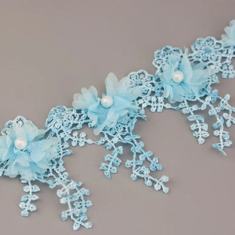 (1 Yards/Lot)  80mm Petal Chiffon Lace Fabric Webbing DIY Clothing Decoration Love Gift Ribbons Crafts